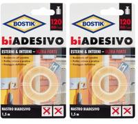 Bostik biADESIVO esterni & interni 19mm x 1.5mt, traslucido (Confezione da 2)