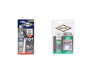 Bostik Fast Fix2 Liquid Plastic Colle Bicomponenti Super Forte E Rapida, Pronta All'Uso, Per Materiali Plastici 10G Trasparente & Ripara Plastica Blister 56Gr