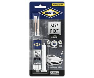 Bostik Fast Fix2 Liquid Power colle bicomponenti super forte e rapida, pronta all'uso, per materiali rigidi 10g trasparente