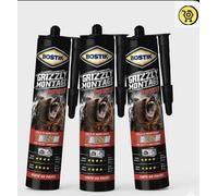 Bostik Grizzly Montage - 3 X Colla Montaggio Acrilica Forte Presa ml. 400