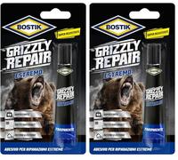 Bostik Grizzly Repair Estremo super colla per riparazioni extra forti 20g trasparente (Confezione da 2)