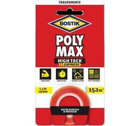 BOSTIK POLYMAX HIGH TACK NASTRO BIADESIVO - TRASPARENTE H.MM 19 MT 1,5- 4 pezzi