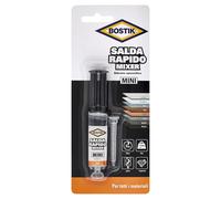 Bostik Saldarapido Mixer Mini, colla bicomponente istantanea super forte, Trasparente blister 4ml