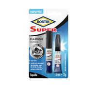 Bostik Super Plastiche, adesivo istantaneo per tutte le plastiche anche PP, PE, PVC, ABS, trasparente, super veloce e super forte 3ml + 2g