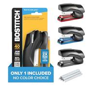 Bostitch (B175-ASST) Cucitrice da ufficio resistente, capacità 40 fogli, senza inceppamento, mezza striscia, si adatta al palmo della mano, per classe, ufficio o scrivania, nessuna scelta di colore