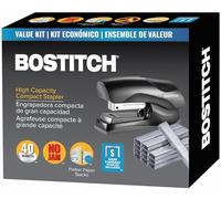 Bostitch Pinzatrice con punti metallici, resistente, nera, capacità di 40 fogli con 5000 punti, dimensioni ridotte, si adatta al palmo della mano (B175-BLK -VP)