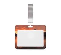 Boston Charles River City Skyline Sunset ID ID porta badge impermeabile porta badge con targhetta con finestra trasparente per ID per donne, uomini, personale in ufficio, insegnanti, infermieri