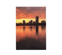 Boston Charles River City Skyline Tramonto Benvenuto Giardino Bandiera 2x3 Ft Double Sided No Fade House Yard Bandiere Photo Sfondo Festa Banner Per Cortile Portico Prato Decorazione Esterna
