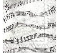 Boston International C822300 IHR - Tovaglioli di carta per cocktail, 20-Count 3 ly, per bevande, carta, note musicali