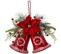 Boston International Decorazione natalizia per porta, decorazione invernale per la casa, 29,8 x 20,3 cm, campane rosse gioia