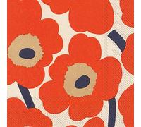 Boston International IHR Marimekko - Tovaglioli di carta a 3 strati, 20 punti, 15 x 15 cm, colore: Rosso crema
