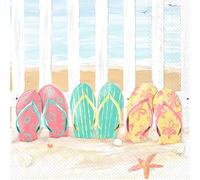 Boston International IHR - Tovaglioli di carta a 3 strati, 20 pezzi, colore: Sandy Flip Flops