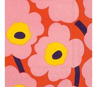 Boston International L552657 IHR Marimekko - Tovaglioli di carta, motivo floreale, colore: Rosa/Arancione