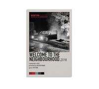 Boston Manor Welcome to The Neighbourhood - Stampa decorativa da parete moderna ultra trasparente, decorazione artistica, adatta per ufficio, soggiorno e stanza, stile senza cornice, 50 x 75 cm