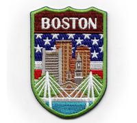Boston Massachusetts Città Tourist Toppa Mondo Viaggio Stemma Ricamato Ferro Su