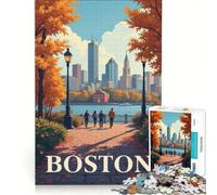 Boston, Massachusetts Puzzle da 1000 pezzi per adulti | 50x75cm Giochi divertenti per interagire con i genitori e i figli Regali unici per compleanni e Natale.