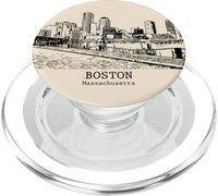 Boston, massachusetts, vendemmia, orizzonte, disegno PopSockets PopGrip per MagSafe