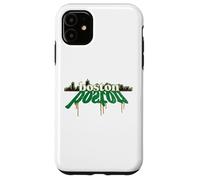 Boston, orizzonte, verde, gocciolamento, graffiti, arte urbana Custodia per iPhone 11