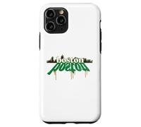 Boston, orizzonte, verde, gocciolamento, graffiti, arte urbana Custodia per iPhone 11 Pro