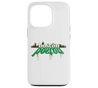 Boston, orizzonte, verde, gocciolamento, graffiti, arte urbana Custodia per iPhone 13 Pro