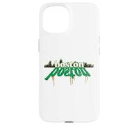Boston, orizzonte, verde, gocciolamento, graffiti, arte urbana Custodia per iPhone 15