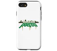 Boston, orizzonte, verde, gocciolamento, graffiti, arte urbana Custodia per iPhone SE (2020) / 7 / 8