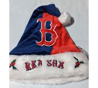 Boston Rosso Sox Team Logo Vacanza Chic Cappello Babbo Natale Nuovo Nwt Split