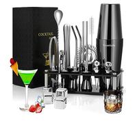 Boston - Set di Shaker da Cocktail Con Supporto, 25 Pezzi, Accessori da Bar, Barista, Mixer, 750 ml, in Acciaio Inox, Regalo per Decorazione Bar (Stile 2)