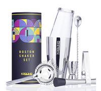 Boston Shaker Kit Barman Cocktail, Idee Regalo Donna Uomo Confezione Personalizzabile Originale, Shaker Cocktails Professionale Completo Acciaio Vetro Set Attrezzatura Bartender