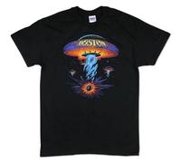 Boston Spaceship Rock Mens T-Shirt Casual Cotton Unisex Black Tees Tops S