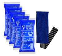 Boston Tech REMEDY - Borsa gel caldo e freddo riutilizzabile con fascia di compressione, include fodera in tessuto, ideale per dolori e lesioni (5 gel + 1 custodia, 5, unità)