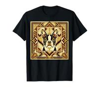 Boston Terrier Art Deco Stile retrò Cane Design Maglietta