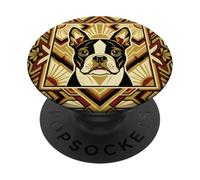 Boston Terrier Art Deco stile retrò cane design PopSockets PopGrip Adesivo