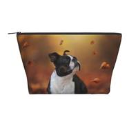 Boston Terrier Autunno Bokeh Cani Cani, Borsa da toilette Borsa per trucco Borsa per cosmetici Borsa da toilette da viaggio portatile