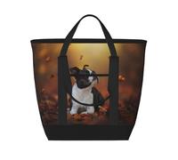 Boston Terrier Autunno Bokeh Cani Cani,Borsa porta pranzo grande capacità isolata per donne e uomini, lavoro, picnic, viaggi