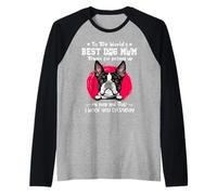 Boston Terrier Best Dog Mom Dogs Lovers Funny Mothers Day Maglia con Maniche Raglan
