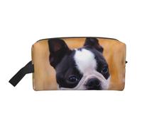 Boston Terrier Bokeh Cani Animali Domestici Boston TerrierOrganizzatore Cosmetico di Grande Capacità,Borsa da Viaggio per Trucco da Donna