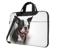Boston Terrier - Borsa per laptop da uomo e donna, borsa a tracolla per computer portatile, nero, 13 inch