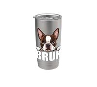 Boston Terrier Bruh Funny Bostie Amante dei cani Uomini Ragazzi Bambini Bicchiere termico in acciaio inox doppia parete