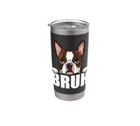 Boston Terrier Bruh Funny Bostie Amante dei cani Uomini Ragazzi Bambini Bicchiere termico in acciaio inox doppia parete