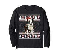Boston Terrier Brutti Maglioni di Natale Divertenti Luci Cane Natale Maglia a Manica