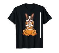 Boston Terrier caffè Autunno del Ringraziamento Donna Uomo Bambini Maglietta