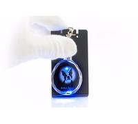 Boston Terrier, Cane Cristallo Rotondo Portachiavi, Crystal Animals