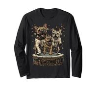 Boston Terrier Che Salta sul Trampolino Divertente Cane Autunno Animale Maglia a Manica