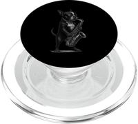 Boston Terrier che suona sassofono musica jazz amante dei cani PopSockets PopGrip per MagSafe