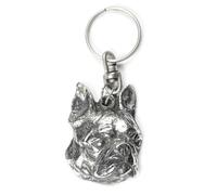 Boston Terrier - Ciondolo a forma di cane argentato, decorazione per borsetta, c