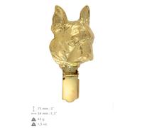 Boston Terrier - clip dorata con l'immagine di un cane Art Dog IT