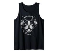 Boston Terrier con cuffie DJ Music Dog Lover Canotta