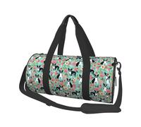 Boston Terrier con i fiori, Borsone da viaggio di grande capacità Borsa rotonda Borsa da viaggio sportiva Borsa da viaggio Borsa da fitness