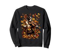 Boston Terrier con Violino Foglie Autunno Violinista Cane Autunno Felpa